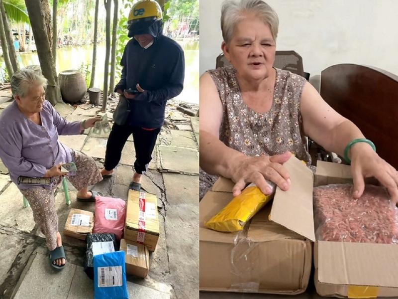 Bà cụ 80 tuổi mê mua hàng online để chia cho con cháu - Ảnh 1.