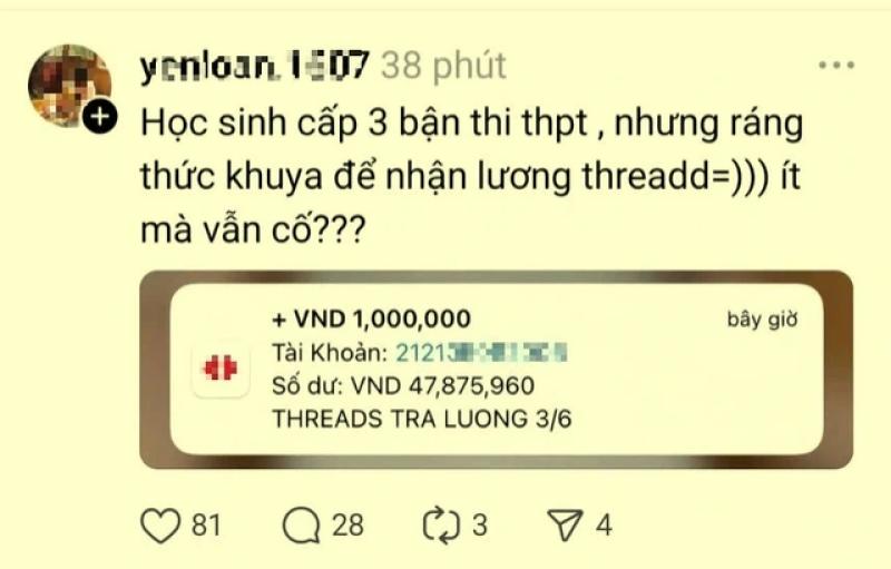 Mạng xã hội Threads trả lương cho người dùng?- Ảnh 1. Mạng xã hội Threads trả lương cho người dùng?- Ảnh 1.