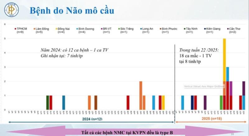 Ca mắc não mô cầu tại phía Nam tăng cao trong nửa đầu năm 2025 - Ảnh 1.