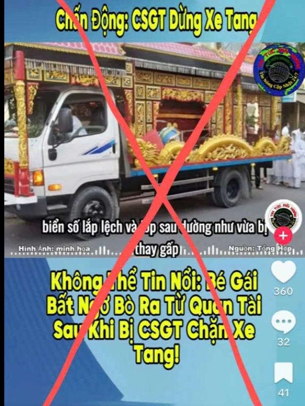 'CSGT phát hiện bé gái bị bắt cóc giấu trong quan tài' là thông tin sai sự thật - Ảnh 1. 'CSGT phát hiện bé gái bị bắt cóc giấu trong quan tài' là thông tin sai sự thật - Ảnh 1.