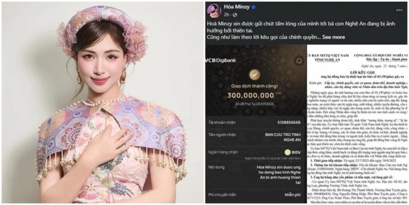 Hòa Minzy, Phương Lê chung tay ủng hộ đồng bào bị ảnh hưởng của bão Wipha - Ảnh 1.