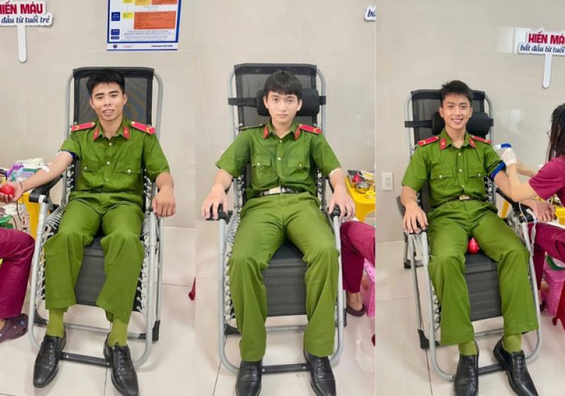 Quảng Trị: 3 chiến sĩ cảnh sát cơ động hiến máu cứu bệnh nhân nguy kịch- Ảnh 1. Quảng Trị: 3 chiến sĩ cảnh sát cơ động hiến máu cứu bệnh nhân nguy kịch- Ảnh 1.