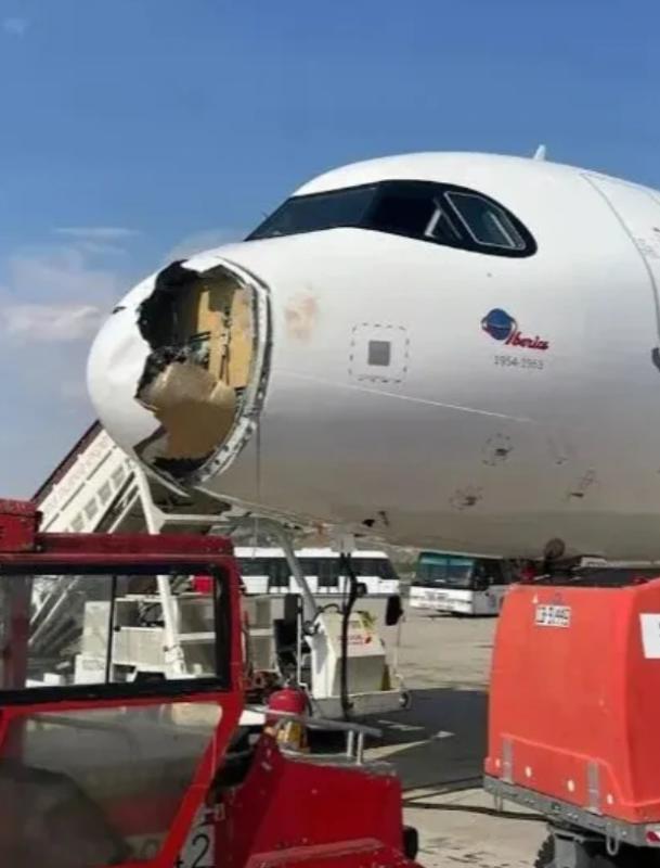 Chiếc máy bay đen đủi - vừa vận hành 4 tuần đã bị chim đâm vỡ mũi- Ảnh 1. Chiếc máy bay đen đủi - vừa vận hành 4 tuần đã bị chim đâm vỡ mũi- Ảnh 1.