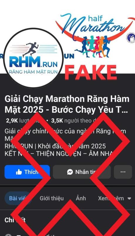 Giả mạo giải chạy “Răng hàm mặt Run” của Bệnh viện Răng hàm mặt Trung ương TP.HCM- Ảnh 1. Giả mạo giải chạy “Răng hàm mặt Run” của Bệnh viện Răng hàm mặt Trung ương TP.HCM- Ảnh 1.